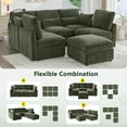 thumbnail image 4 of Modern Sectional Sofa Modular Sofa 85.4" U-shaped Sofa Couch Sofa Bed L-shaped Sofa with a Movable Ottoman and Two USB Ports and a Phone Holder for Living Room, Green, 4 of 6