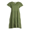 thumbnail image 3 of Time and Tru Women's Short Sleeve Tiered Knit Dress, Sizes XS-XXXL, 3 of 5