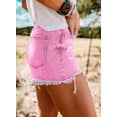 thumbnail image 3 of Asyoly Womens Jeans Denim Shorts Summer High Waist Ripped Raw Cut Hem Distressed Stretchy Jean Shorts, 3 of 4