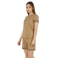 thumbnail image 3 of Inkmeso 2 Pcs Solid Sleepwear Sets For WoMen's Short Sleeve Top And Short Loungewear Set, 3 of 7