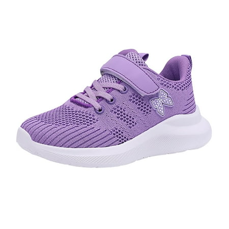 alcepopk Baby Boys Girls Shoes Non-Slip Sole Sneakers Walking Toddler Crib Shoes Loafers Flats(Purple 8-9 Y)