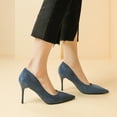 thumbnail image 2 of Wensltd Womens Elegant Heel Shoes for Evening Party Work Fashion Pointed High Heels Blue, 2 of 9