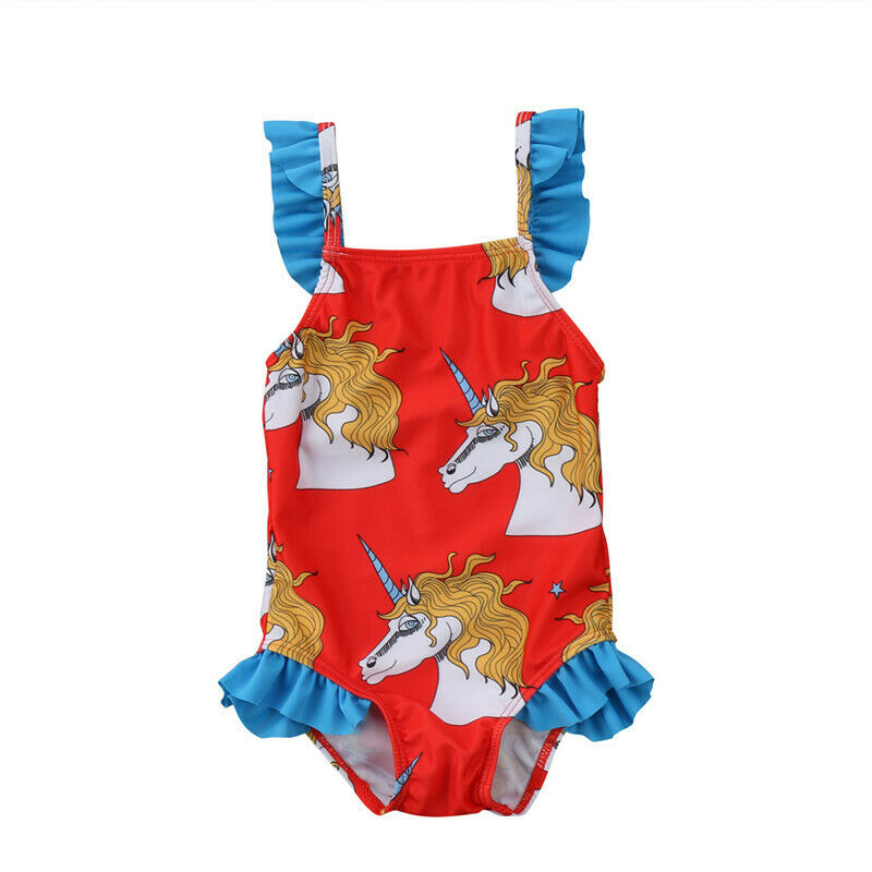 Belidome One Piece Swimsuits for Toddler Girls Adjustable Bathing Suit Bikini Swimwear Size 3-8