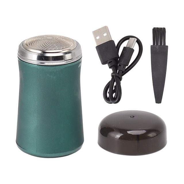 Mini cortadora de barba eléctrica, portátil, lavable, para regalos de Navidad y Año Nuevo, color verde
