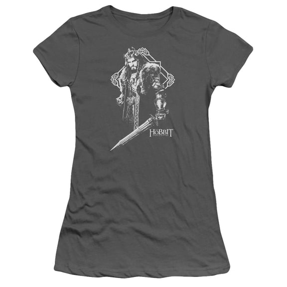Hobbit King Thorin S/S Junior Women's T-Shirt Sheer Charcoal