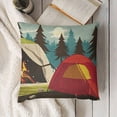 thumbnail image 3 of YINGXI  Throw Pillow Cover Squirrel Cartoon of Retro Happy Camper Camping Adventure Bear Decorative Pillow Case Square Pillowcase 22x22in, 3 of 5