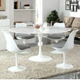 thumbnail image 2 of Modway Lippa 60" Round Artificial Marble Dining Table in White, 2 of 7