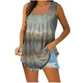 thumbnail image 1 of RKSTN Débardeurs pour Femmes Col Carré Sans Manches T-shirt Mode Confortable Imprimé Floral Blouse Plissée Décontractée Ample, 1 of 4