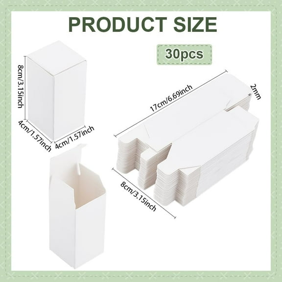 30pcs White Gift Box Small Paper Boxes Mini Cardboard Box with Lid Favor Box Kraft Boxes Candy Box Gift Wrap Boxes for Treat Presents Wedding Birthday Valentine's Day 1.5x1.5x3 Inch