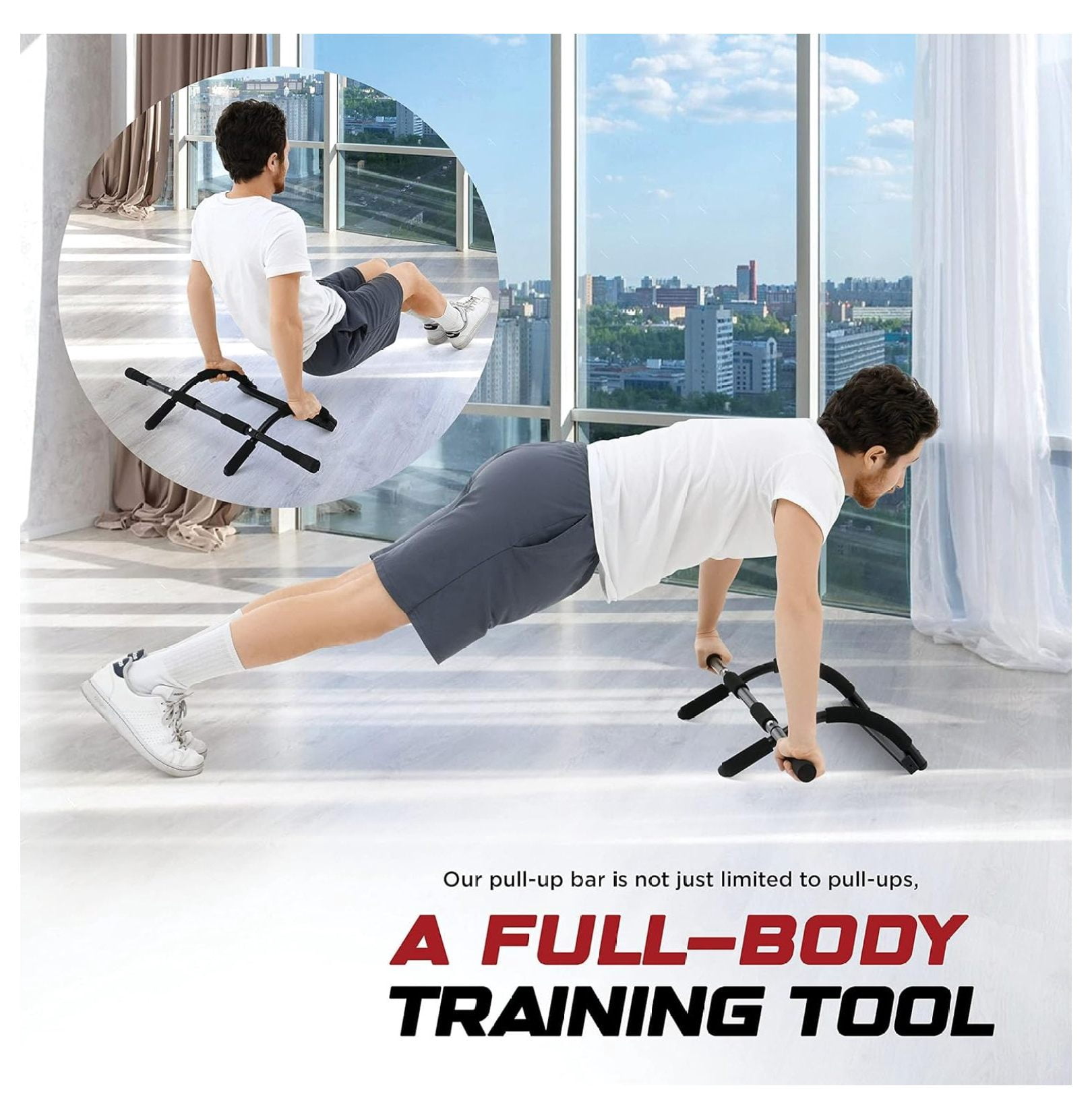 Pull up bar Doorway Heavy Duty Chin up bar Trainer for Home Gym Doorway Pull up bar or dip bar