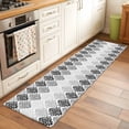 thumbnail image 3 of Vintage Floral Washable Runner Rugs 2'x6', Black Gray Flower Pattern Country Gradient Low Pile Throw Entryway Rug Non-Slip Sturdy Edge Binding Carpet for Indoor Bedside Entrance Bedside, 3 of 9