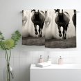JEUXUS Horses Running Field Towel Set 2Pack Modern Decorative Tea