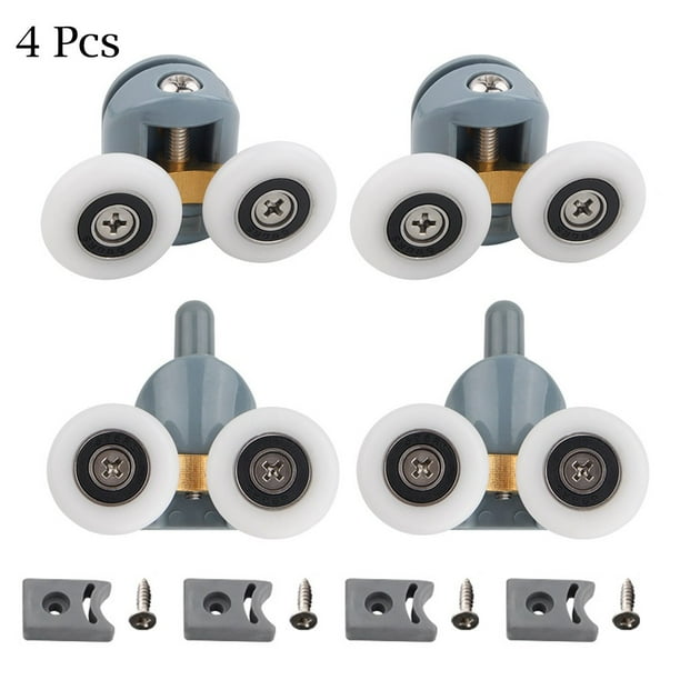 4Pcs Top Replacement Shower Screen Door Rollers Zinc Alloy Runners