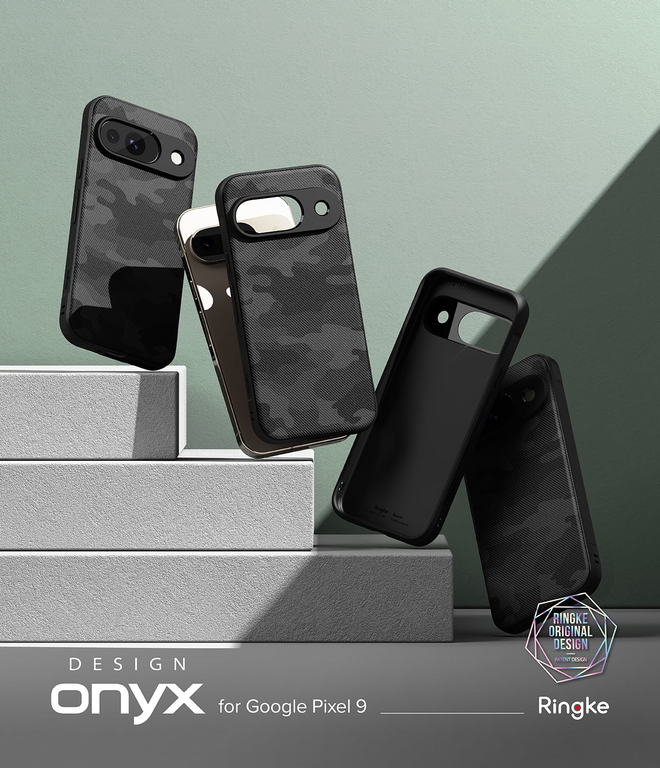 Ringke Pixel 9 [Onyx] High Quality Flexible Heavy Duty Durable Phone Case - Camo Black