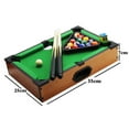 thumbnail image 3 of Mini Pool Table Set, Portable Wooden Billiards Game, 13.7 Inch Family Indoor Toy with Cues Balls Rack for Kids Adults, 3 of 7