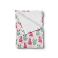 thumbnail image 2 of Kawaii Soft Flannel Fleece Throw Blanket, Children Pattern with Doodles Cartoon Funny Characters Little Hearts, Cozy Plush for Indoor and Outdoor Use, 60" x 80", Pale Blue Pink Beige, by Ambesonne, 2 of 5