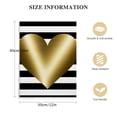 thumbnail image 2 of JEUXUS Canvas Prints Wall Art Valentines Day Gold Heart with Black and White Stripes Wall Pictures Giclee Wall Decor on Canvas Stretched Artwork Living Room Bedroom Poster Art Ready to Hang, 2 of 5