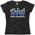 thumbnail image 3 of Inktastic Happy Hanukkah with lit candles Women's T-Shirt, 3 of 5