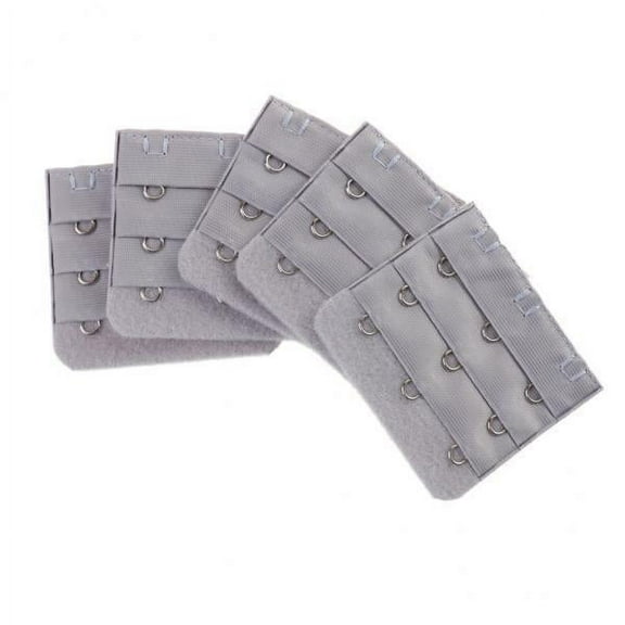 amagogo 2x5pcs Elastic Bra Strap Extension Bra Extenders 3x 3 Hook Gray