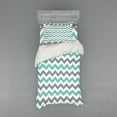 thumbnail image 1 of Ambesonne Chevron Bedding Set 3 Pcs, Geometric Wavy Zigzag, Twin XL, Seafoam Grey White, 1 of 3