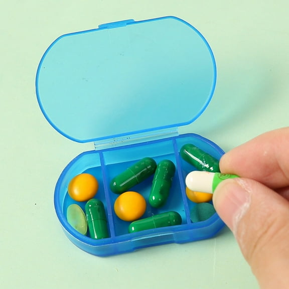 LBGAJGS Pill Case Small Travel Pill Box 3 Compartments Portable Pill Organizer Compact Waterproof Medicine Holder