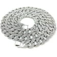 thumbnail image 2 of Men’s Iced Out Hip-Hop Silver Tone Bling Bling Rappers Cuban Link Chain Choker Necklace - CN2020, 2 of 3