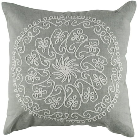 Rizzy Home T-4097 18-Inch by 18-Inch Decorative Pillows Gray/Ivory Set of 2
