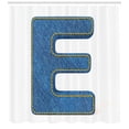 thumbnail image 3 of Ambesonne Letter E Shower Curtain, Denim Blue Jeans E, 69"Wx84"L, Blue Yellow, 3 of 3