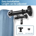 thumbnail image 2 of Urbanest Semplice Flat Button 1" 5/8" Double Drapery Curtain Window Rod Set - 84" to 120", Black, 2 of 6