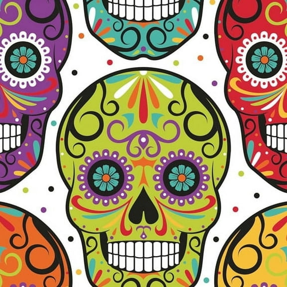 Various Sugar Skull Skelebrations Disposable Napkins, 16 Count