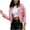 Pink, variant on Lindreshi Shackets for Women Fall Fashion Casual Women Solid Color Long Sleeve Cardigan Short Zipper Top Jacket Coat Outwear
