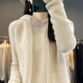 thumbnail image 4 of Suéter de cachemira, suéter de punto con capucha para mujer, suéter de moda coreana, sudadera con capucha holgada que combina con todo, 4 of 6