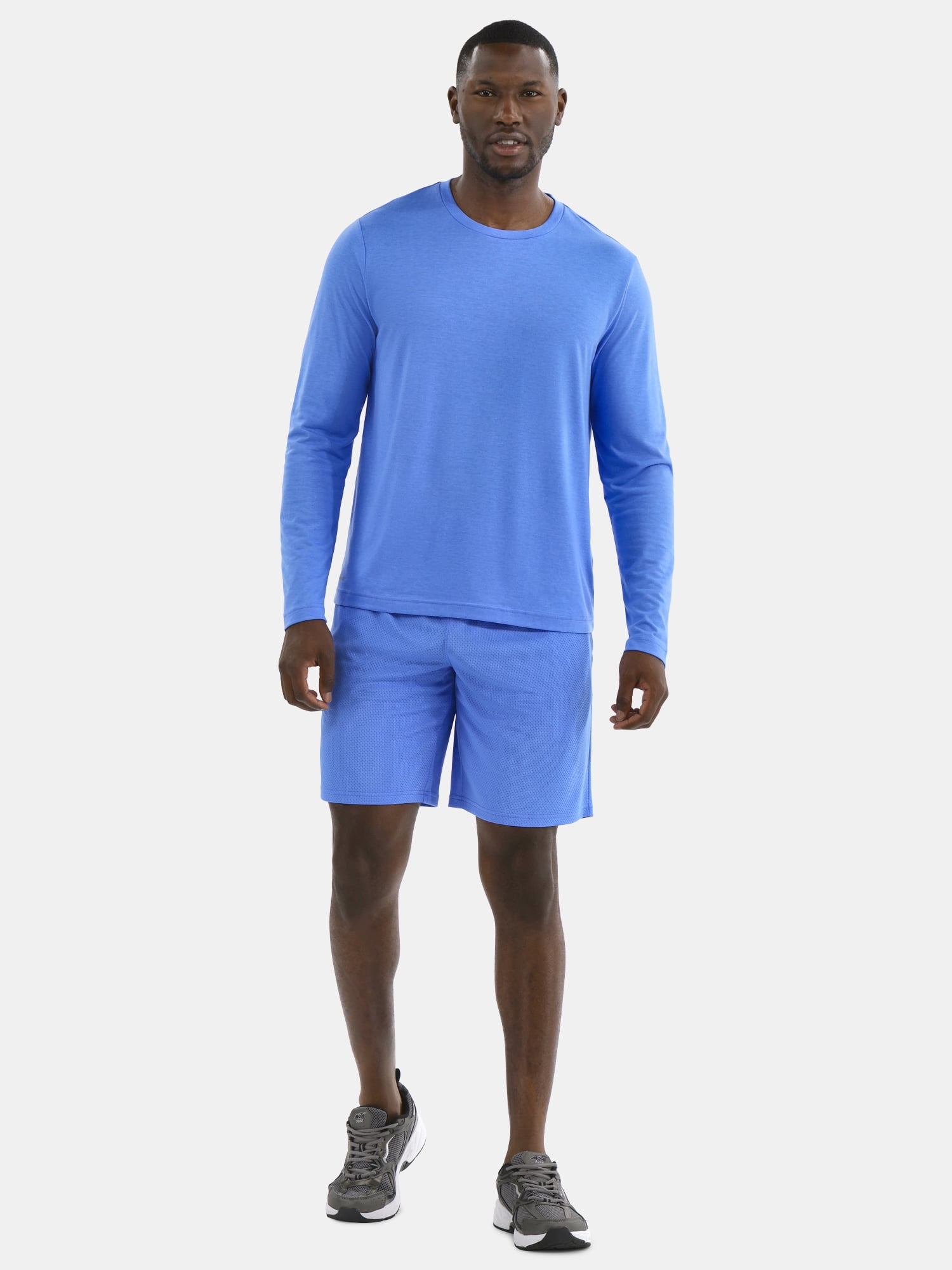 Athletic Works Men's and Big & Tall Men's Tri-Blend Tee with Long Sleeves, Sizes XS-4XLT