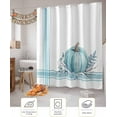 thumbnail image 6 of Fall Shower Curtain Pumpkin Leaf Branch Shower Curtains for Bathroom Decor Teal Stripes Bath Curtains Sets with Hooks for Autumn Thanksgiving Seasonal Decor Fabric Waterproof Extra Long 84" X 72", 6 of 6