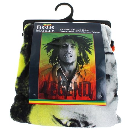 Bob Marley Legend Lightweight Fleece Throw Blanket 45 X 60