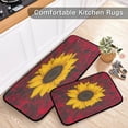 thumbnail image 4 of Kitchen Rugs Set 2 Piece Sunflower Red Rose Flower Non Slip Bathroom Floor Mats Anti-Fatigue Washable Carpet Doormat - 27"x19"+47"x19", 4 of 6