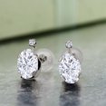 thumbnail image 2 of Gem Stone King 14K White Gold Stud Earrings Moissanite (1.81 Cttw), 2 of 3