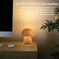 thumbnail image 3 of JTWEEN Mushroom Table Night Light Wooden LED Mushroom Touch Lamp Dimmable Bedside Lamp Eye Protection Ambience Light 600mAh USB Rechargeable Cute Lamp for Kids Adults Bedroom Living Room, 3 of 8