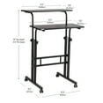 thumbnail image 4 of Mind Reader Standing Desk, Adjustable Height Laptop Workstation, Portable Rolling Desk on Wheels, Two-Tier Metal Frame, Black, 4 of 10