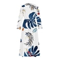 thumbnail image 5 of BangWanChi White Dress Women Women Casual Temperament Elegant Loose Printed Lace Up Button Pleated 3/4 Sleeves Flip Collar Dress, 5 of 5