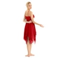 thumbnail image 2 of CHICTRY Womens Lyrical Dance Dress Chiffon Sequins Asymmetric Midi Dress Dancewear, 2 of 7