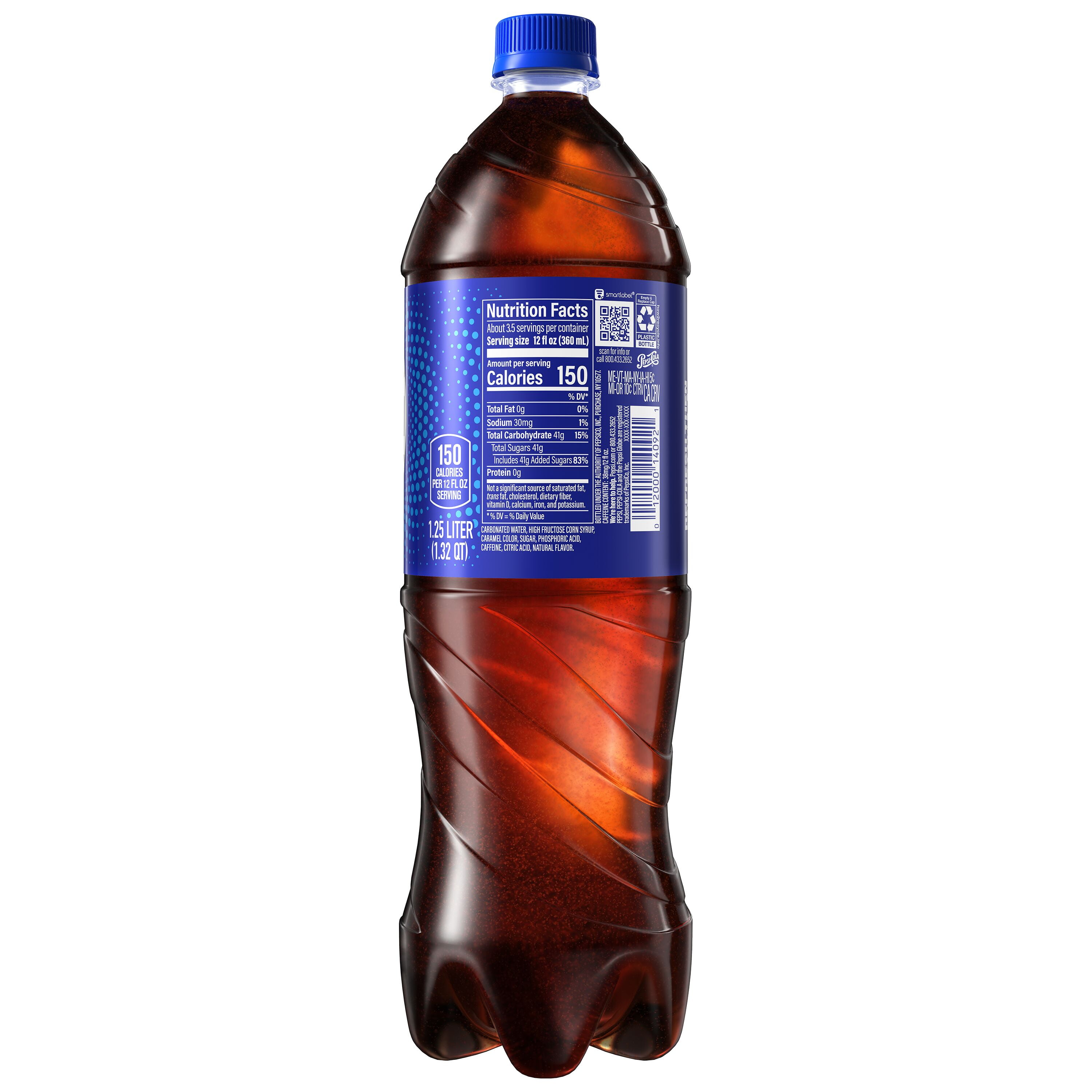 Pepsi Cola Soda 1.25L Bottle Refreshing Crisp Cola Suitable for