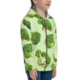 thumbnail image 5 of Pofeuu Broccoli 3 Print Teenage Zipper Hoodie Sweatshirts Hooded Casual Jackets With Pocket For Boys Girls-Small, 5 of 6