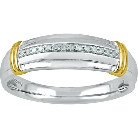 Forever Bride Diamond Accent Sterling Silver and 10kt Yellow Gold Men's Ring