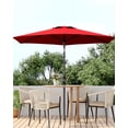 thumbnail image 4 of Parasol de Marché pour Patio – Robuste 7,5 Pi Extérieur – Mât en Acier, 6 Baleines – Inclinaison à Bouton-Poussoir et Manivelle – Protection UV, Imperméable – Compatible avec Table – pour Jardin, Terrasse et Cour Arrière – Rouge, 4 of 6