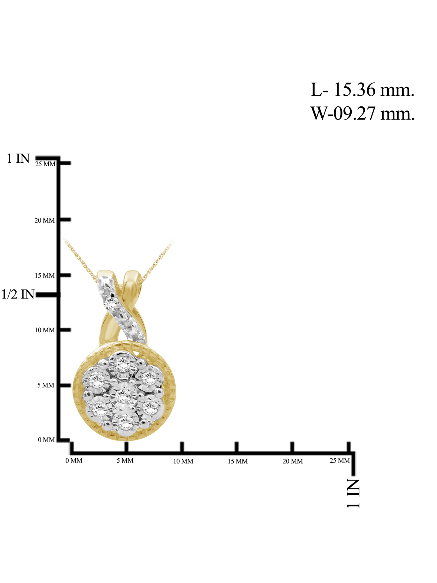 JewelersClub 1/10 Carat T.W. White Diamond 14K Gold Over Silver Cluster Pendant
