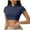 Dark Blue-05, variant on perfectbot Womens Shirts Dressy Casual Summer Collared Short Sleeve Slim Blouses Cropped Top Fashion Outfits S-XL