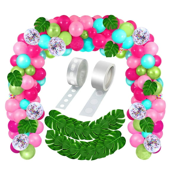 OUNONA Tropical Luau Balloon Garland Arch Kit with Assorted Color Latex Balloons for 1 Set