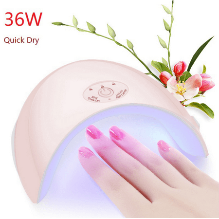 36W UV LED Nail Dryer Nail Lamp 12 LEDs for All Gels Polish Manicure with 30s/60s/90s Button Perfect Thumb Solution USB (Best Uv Gel Nail Products)