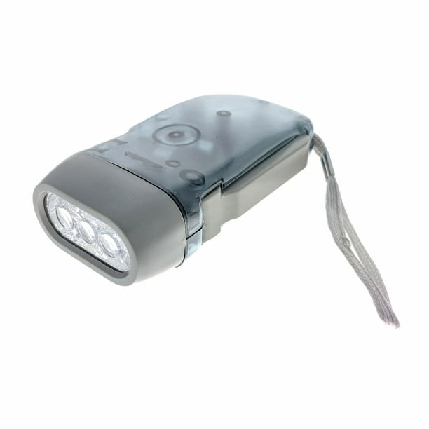 Lampe torche de poche rechargeable système dynamo à 3 LED